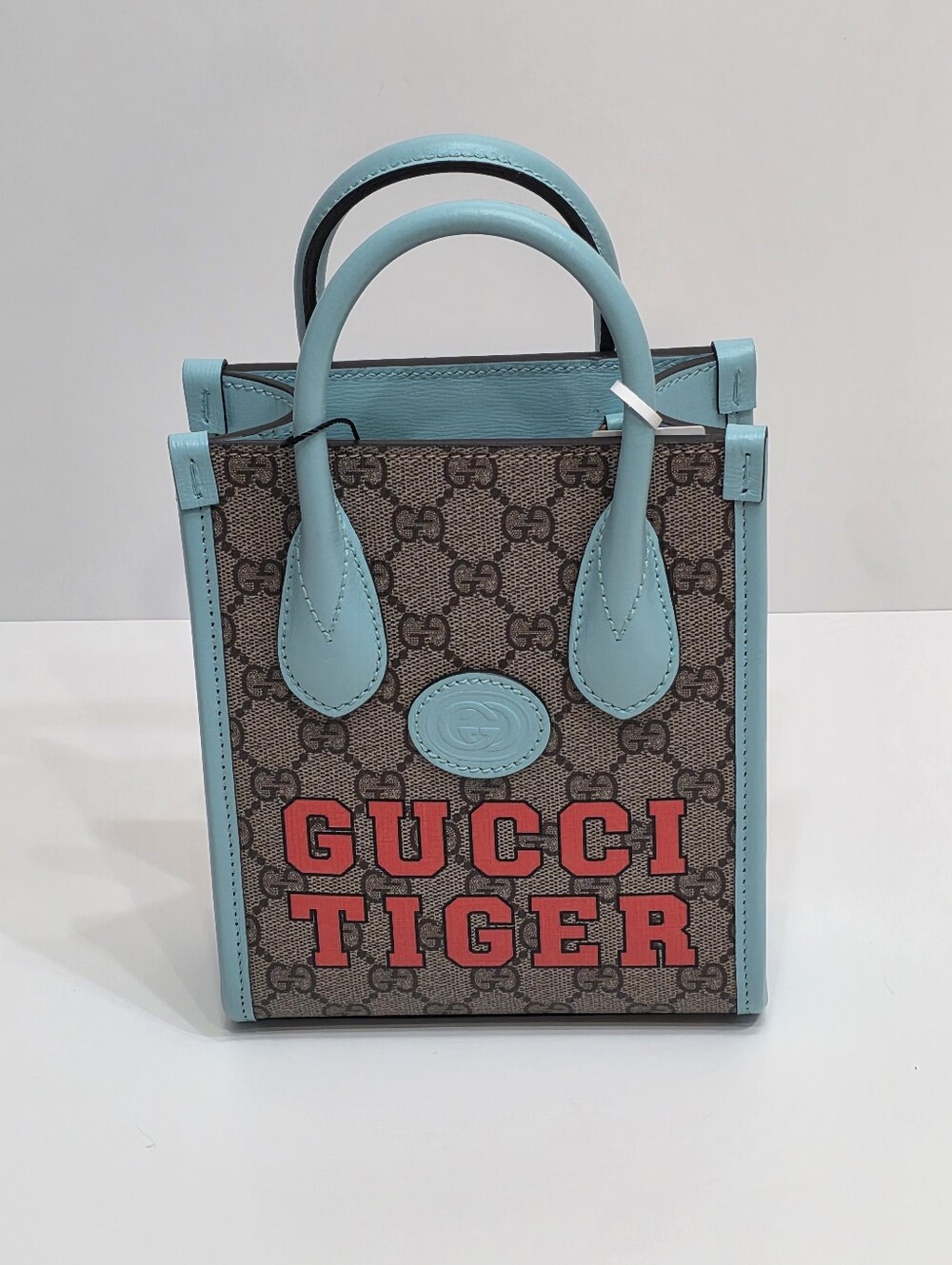 New Gucci Tiger GG Supreme Mini Tote Crossbody Full Set